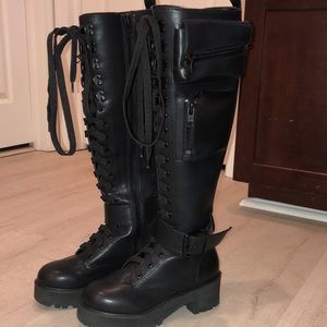 Dolls Kill Obsidian Pocket Combat boots